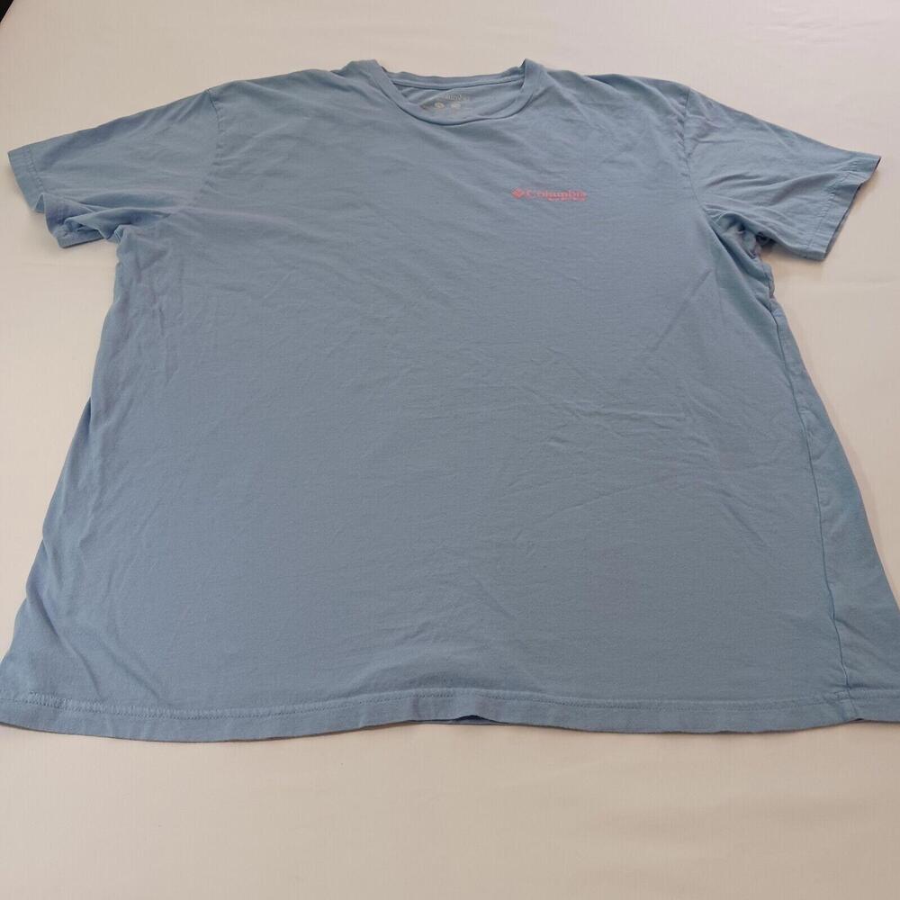 Columbia PFG performance Mens Fishing Black Cotton T-Shirt Short Sleeve Size 2XL